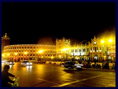 Valencia by night - Estació del Nord (Northern Station) and Plaza de Toros, Carrer Xativa